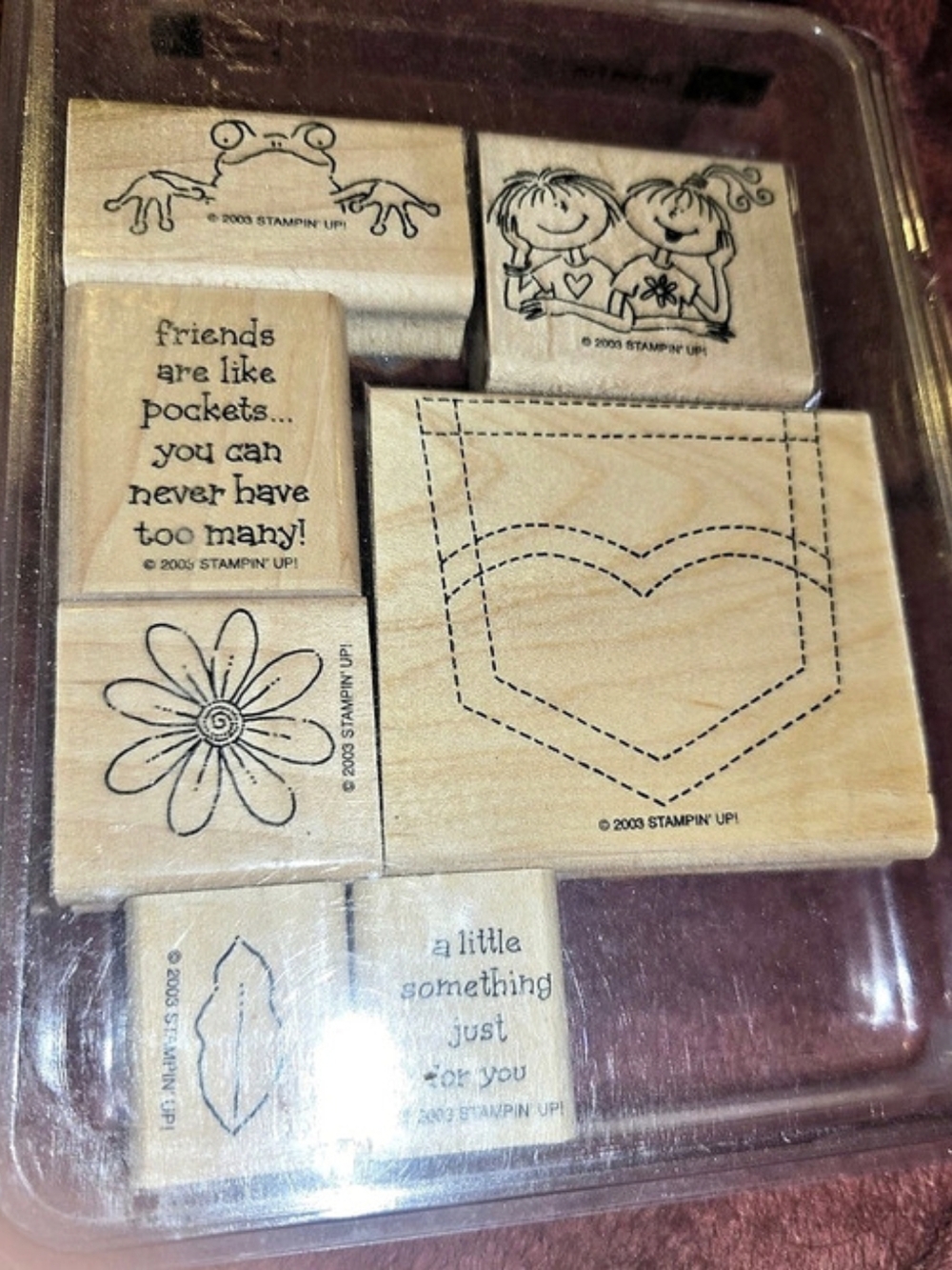 Stampin' Up! Pocket Fun! Wood-Mounted Rubber Stamp Set
